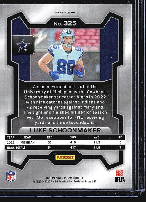 2023 Panini Prizm - Rookies #325 Luke Schoonmaker (RC) Silver