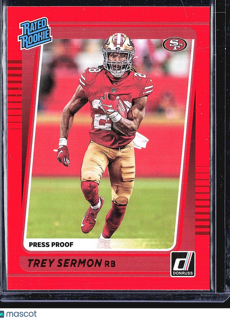 2021 Panini Donruss - Rated Rookie #279 Trey Sermon (RC) Red Press Proof