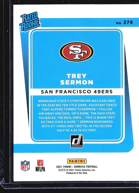 2021 Panini Donruss - Rated Rookie #279 Trey Sermon (RC) Red Press Proof