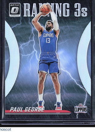 2023-24 Panini Donruss Optic - Raining 3s #6 Paul George Silver Holo