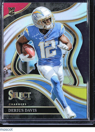 2023 Panini Select Club Level Red & Yellow Prizm Die-Cut #277 Derius Davis rc