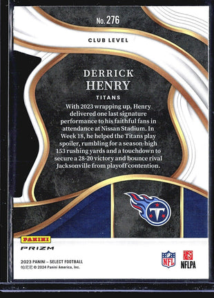 2023 Panini Select - Club Level Red & Yellow Prizm Die-Cut #276 Derrick Henry