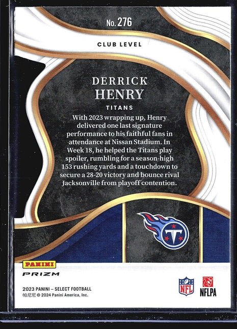 2023 Panini Select - Club Level Red & Yellow Prizm Die-Cut #276 Derrick Henry