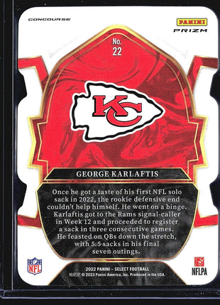 2022 Panini Select - Concourse #22 George Karlaftis (RC) Die Cut