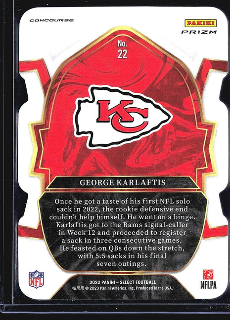 2022 Panini Select - Concourse #22 George Karlaftis (RC) Die Cut