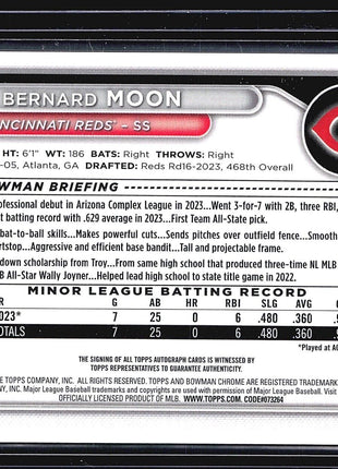 2024 Bowman Chrome 1st Prospect Auto #CPA-BMO Bernard Moon