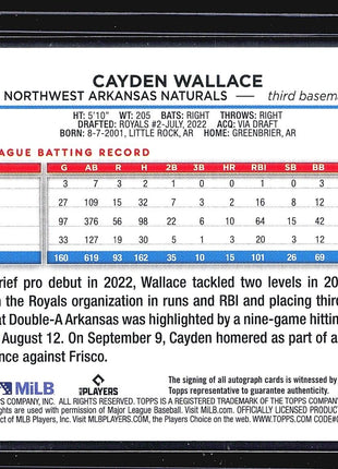 2024 Topps Pro Debut - #PD-24 Cayden Wallace (RC) Auto
