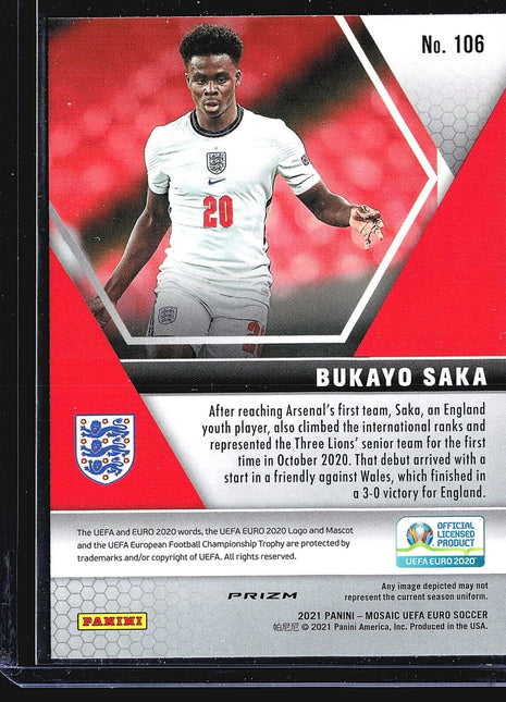 2021 Panini Mosaic Bukayo Saka #106 Pink Camo