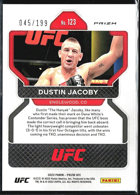 2022 Panini Prizm Blue Dustin Jacoby #123 /199