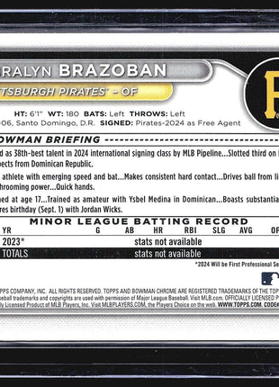 2024 Bowman Chrome 1st Bralyn Brazoban #BCP-224
