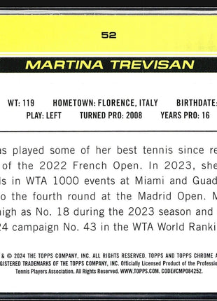 2024 Topps Chrome Tennis Sapphire Martina Trevisan #52