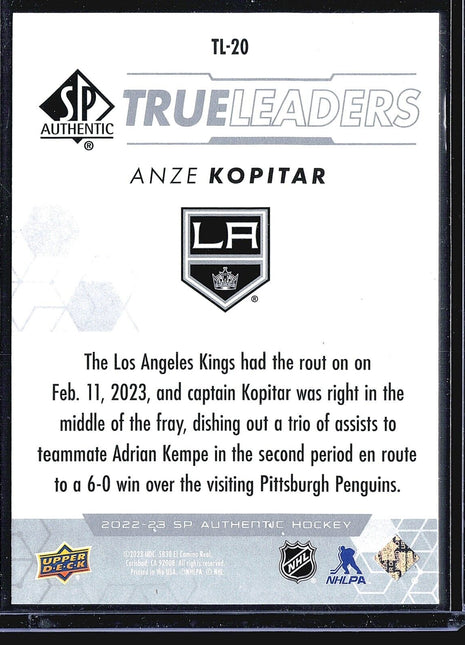 2022-23 SP Authentic - True Leaders #TL-20 Anze Kopitar