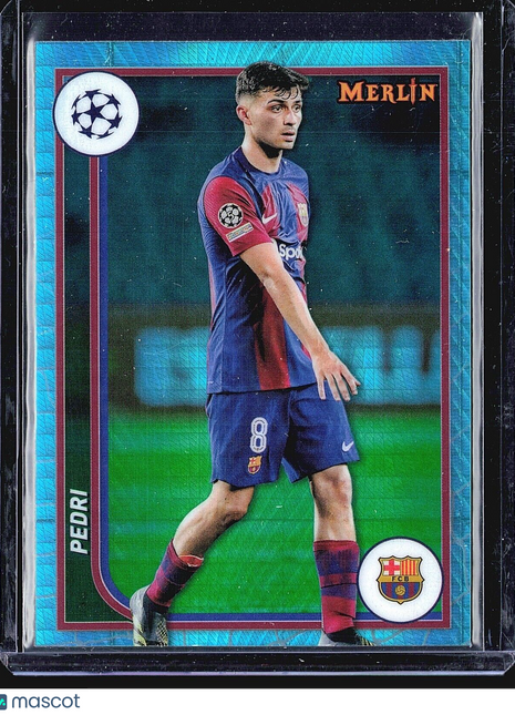 2023-24 Topps Merlin Pedri #33 Aqua Shimmer