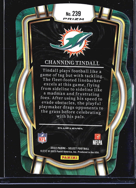2022 Panini Select - Club Level #239 Channing Tindall (RC) Die Cut Black & Green