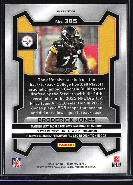 2023 Panini Prizm - Rookies #385 Broderick Jones (RC) Silver