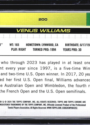2024 Topps Chrome Tennis Sapphire Venus Williams #200