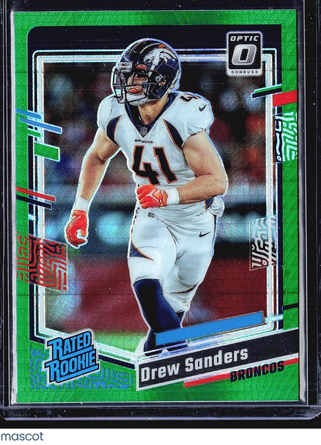 2023 Panini Donruss Optic - Rated Rookie #230 Drew Sanders (RC) Green Hyper