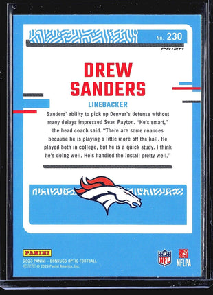 2023 Panini Donruss Optic - Rated Rookie #230 Drew Sanders (RC) Green Hyper