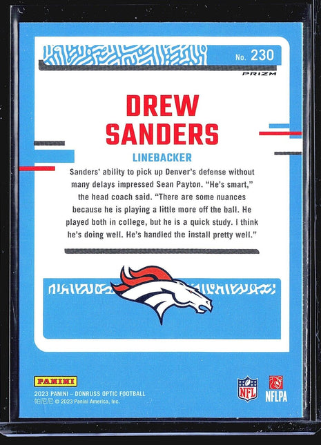 2023 Panini Donruss Optic - Rated Rookie #230 Drew Sanders (RC) Green Hyper