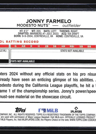 2024 Topps Pro Debut - #PD-67 Jonny Farmelo (RC) Xfractor
