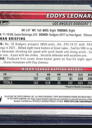 2022 Bowman - Chrome Prospects  Mojo Refractor #BCP-57 Eddys Leonard (RC)