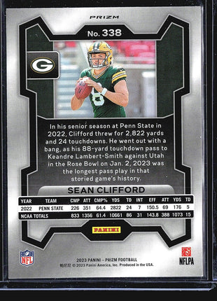 2023 Panini Prizm - Rookies Disco Prizm #338 Sean Clifford (RC)