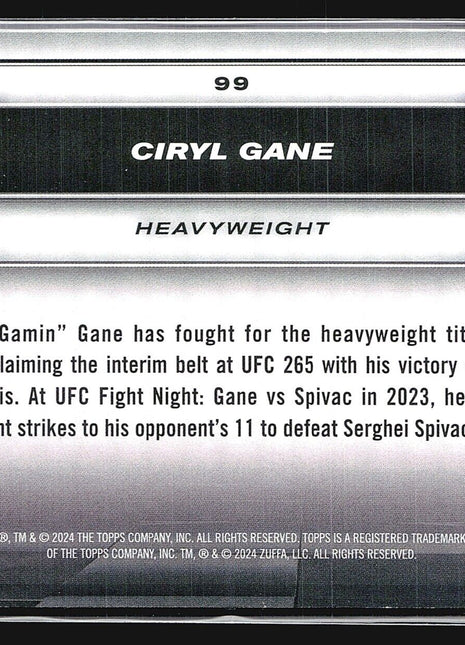 2024 Topps UFC Knockout Ciryl Gane #12 Silver /125 #99