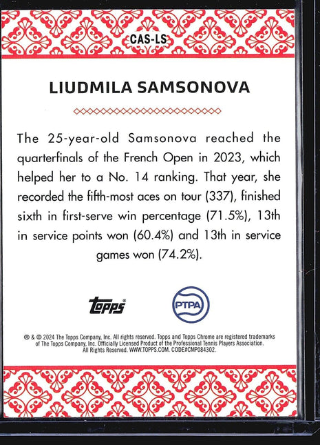 2024 Topps Chrome Tennis Aces Liudmila Samsonova #CAS-LS Orange /25