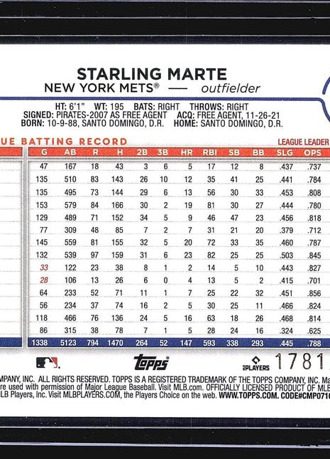 2024 Topps Series 1 - #317 Starling Marte Gold /2024