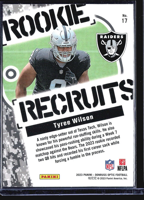 2023 Panini Donruss Optic - Rookie Recruits #17 Tyree Wilson (RC)