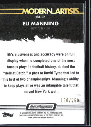 2023 Topps Composite - Modern Artists #MA-25 Eli Manning Green /250