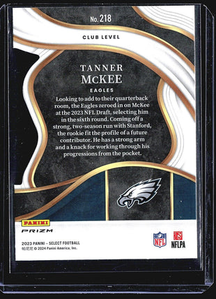 2023 Panini Select - Club Level #218 Tanner McKee (RC)