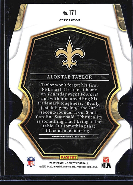 2022 Panini Select - Premier Level #171 Alontae Taylor (RC) Die Cut