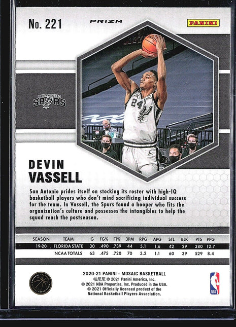 2020-21 Panini Mosaic - Rookie #221 Devin Vassell (RC) Gold Reactive