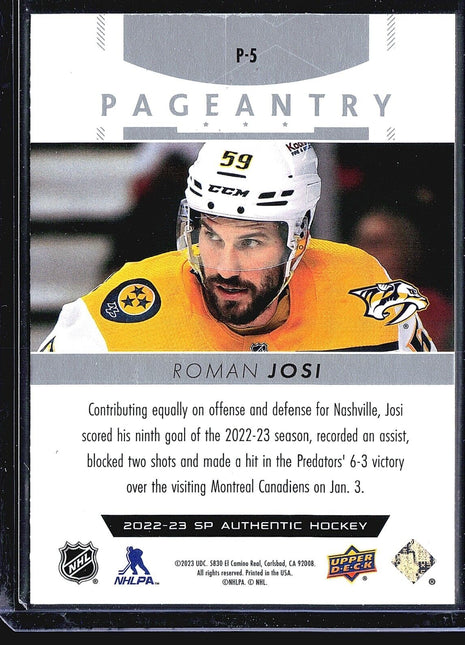 2022-23 SP Authentic - Pageantry #P-5 Roman Josi