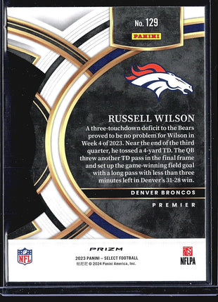 2023 Panini Select - Premier Level #129 Russell Wilson Die Cut