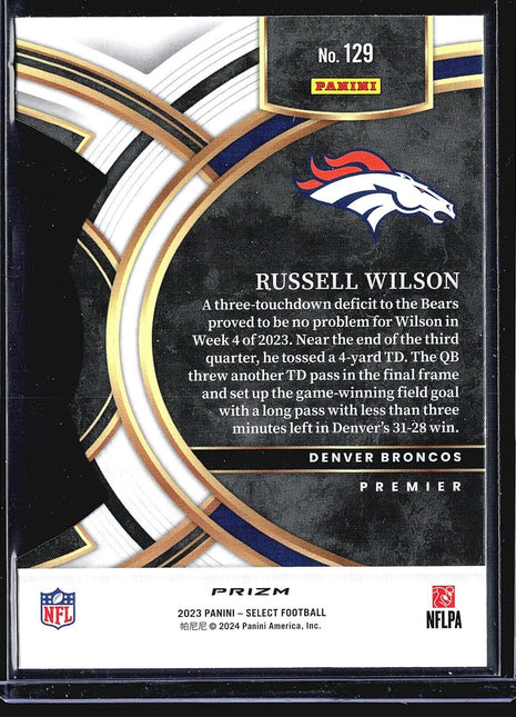 2023 Panini Select - Premier Level #129 Russell Wilson Die Cut