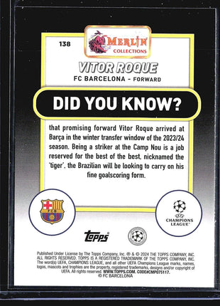2023-24 Topps Merlin UEFA Club Competitions - #138 Vitor Roque (RC)