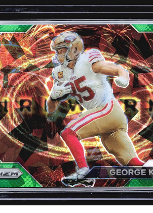 2023 Panini Prizm - Fireworks Green Ice Prizm #F-22 George Kittle