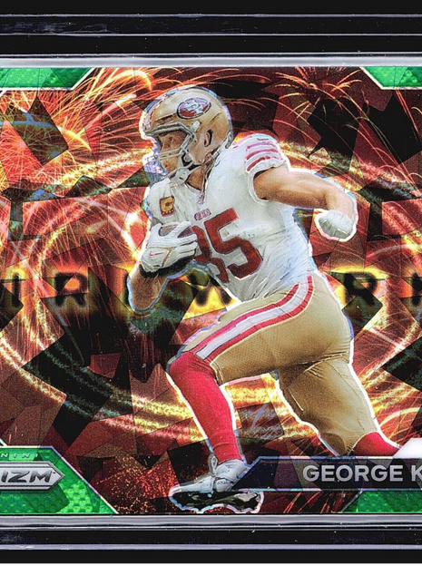 2023 Panini Prizm - Fireworks Green Ice Prizm #F-22 George Kittle