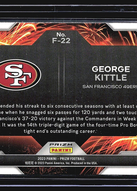 2023 Panini Prizm - Fireworks Green Ice Prizm #F-22 George Kittle