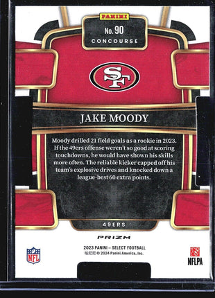 2023 Panini Select - Concourse #90 Jake Moody (RC) Die Cut