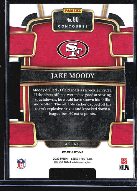 2023 Panini Select - Concourse #90 Jake Moody (RC) Die Cut