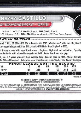 2024 Bowman Chrome - Prospect Autographs #CPA-NC Neyfy Castillo Auto 1st