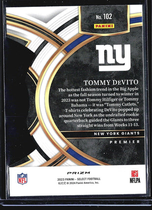 2023 Panini Select Die Cut Tommy Devito #102