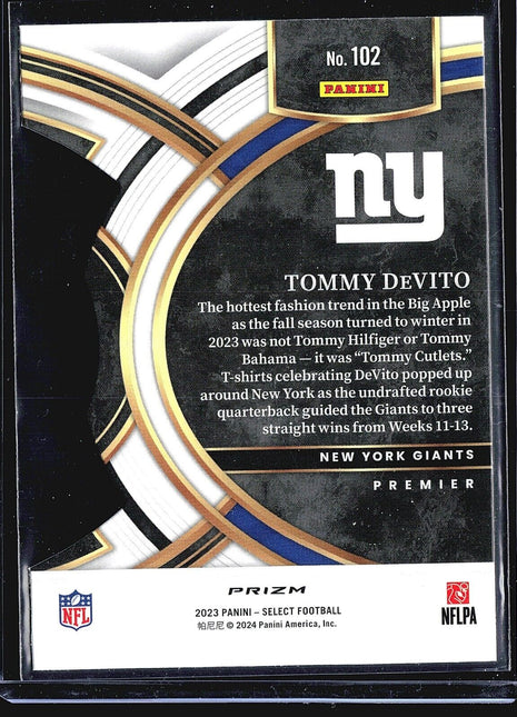 2023 Panini Select Die Cut Tommy Devito #102