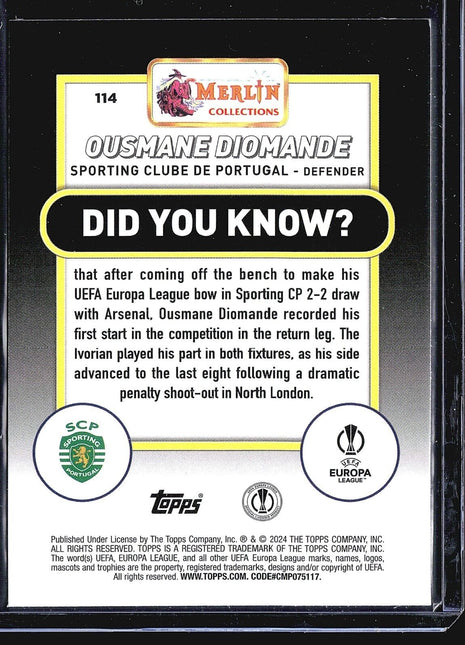 2023-24 Topps Merlin Quentin Merlin #114 Aqua Shimmer