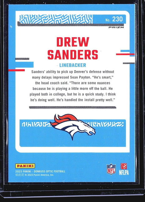 2023 Panini Donruss Optic - Rated Rookie #230 Drew Sanders (RC) Blue Hyper