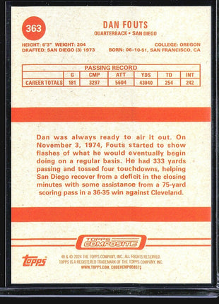 2023 Topps Composite Heritage #363 Dan Fouts Green /250