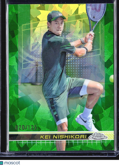 2024 Topps Chrome Tennis Sapphire Green Kei Nishikori #135 /125